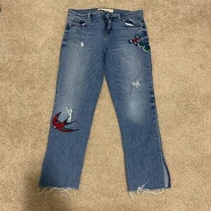 Gap patched jeans